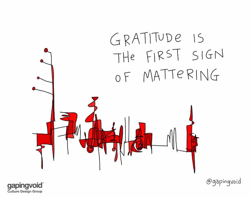gratitude is the first sign of mattering