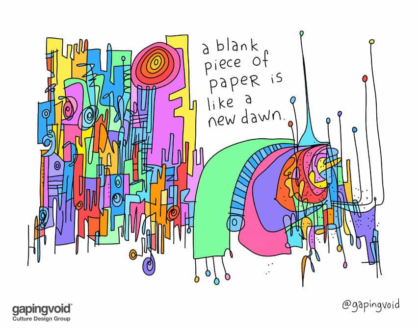 A blank piece of paper is like a new dawn