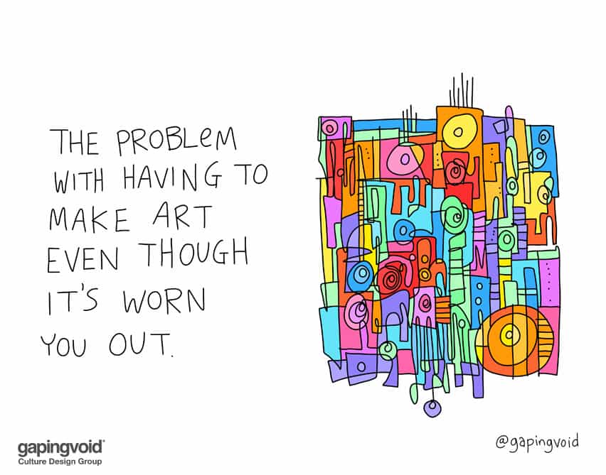 The problem with having to make art