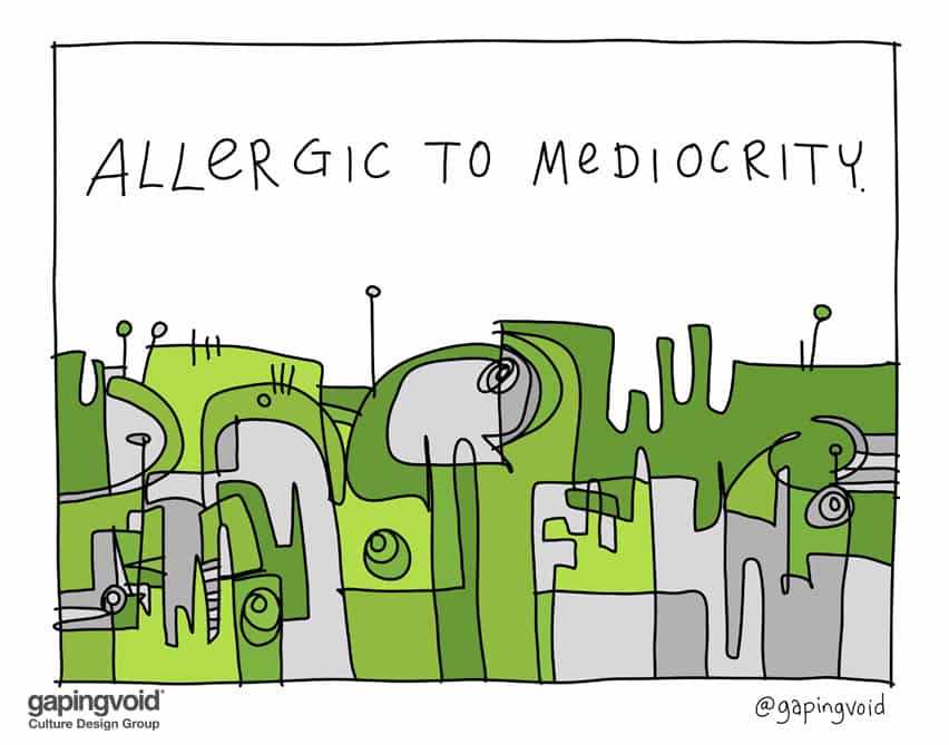 Allergic to mediocrity