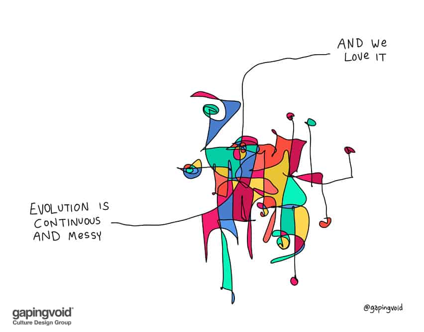 evolution is continuous and messy