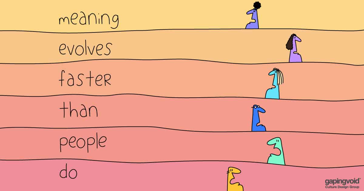 culture as a leadership tool;meaning evolves faster than people do