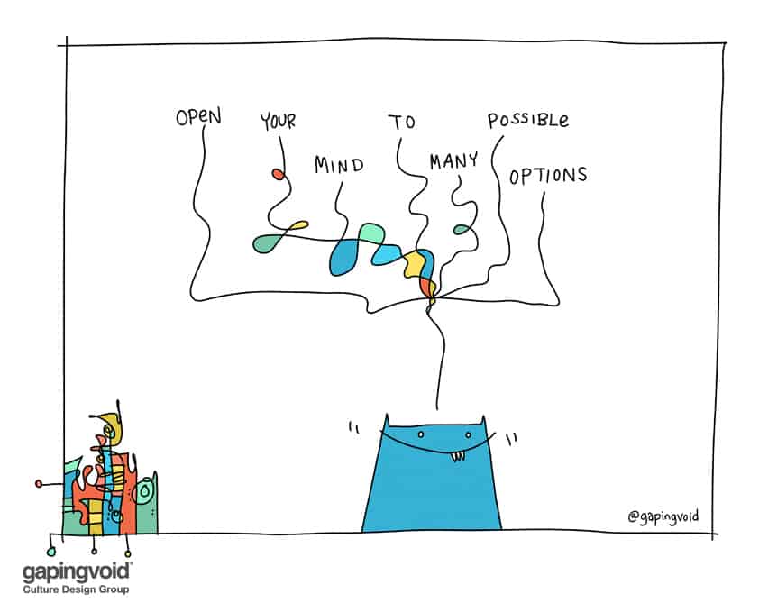 open your mind to many possible opinions
