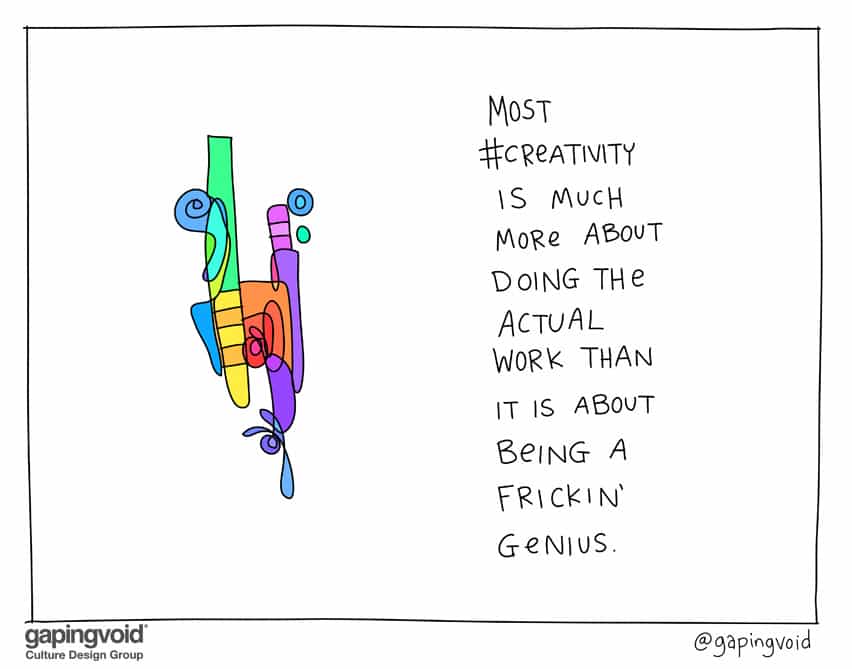 Most creativity is much more about doing the actual work