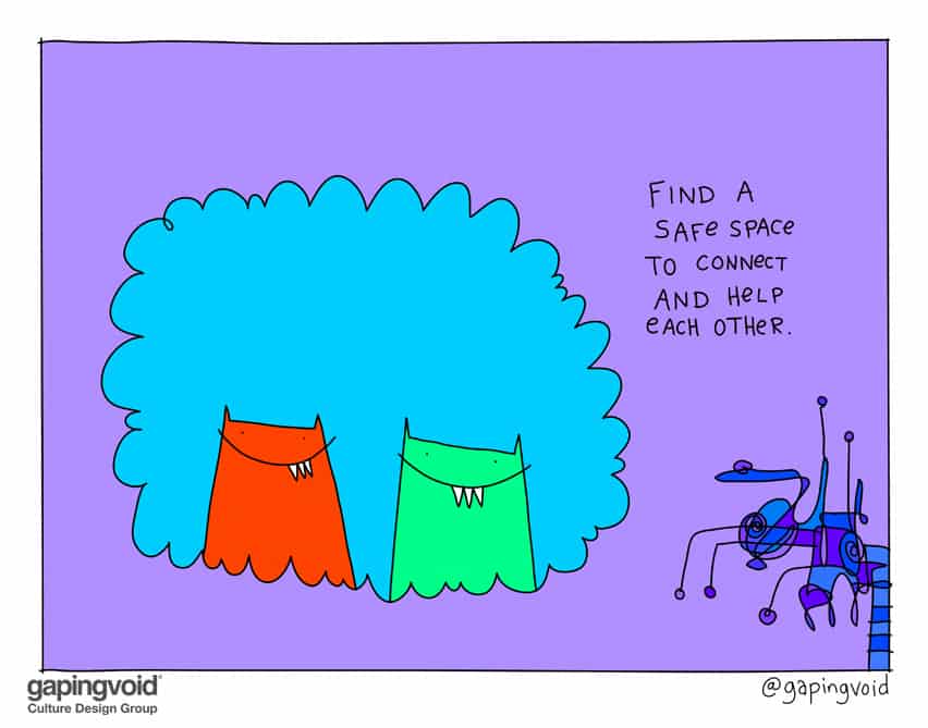 find a safe space to connect and help each other