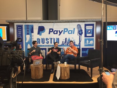 Brian and Hugh being interviewed at PayPal's Social Media Lounge.