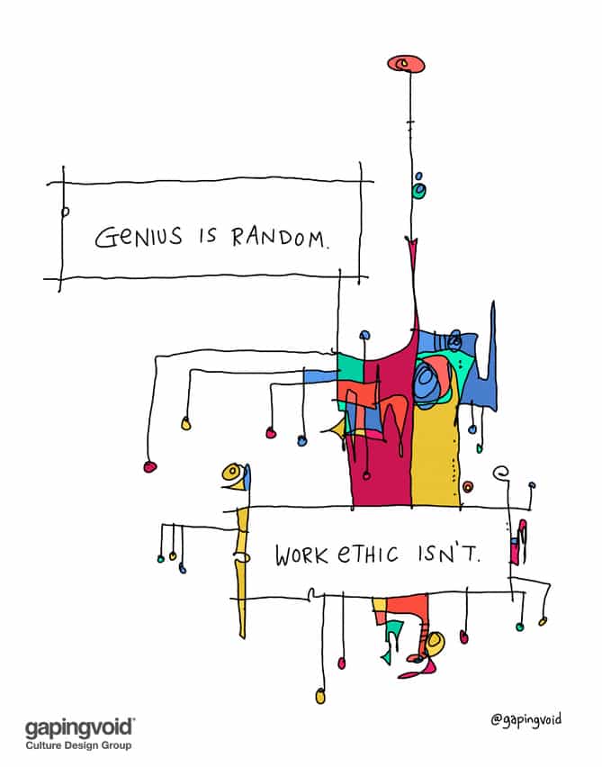 genius is random work ethic isn't
