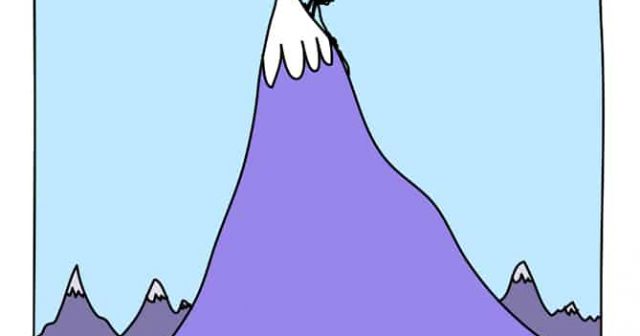 no one climbs a mountain to get to the middle