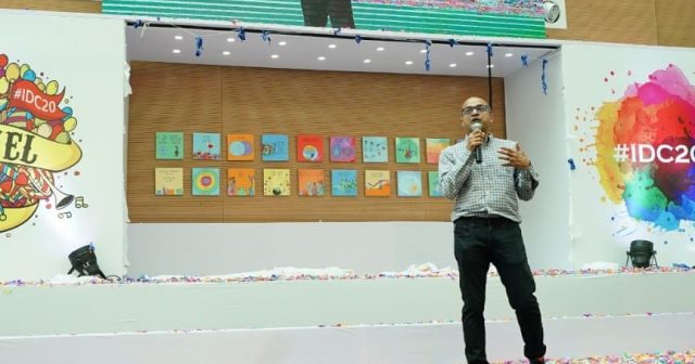 Anil Bahnsali at the Culture Wall inauguration at the Microsoft Campus in Hyderabad, India