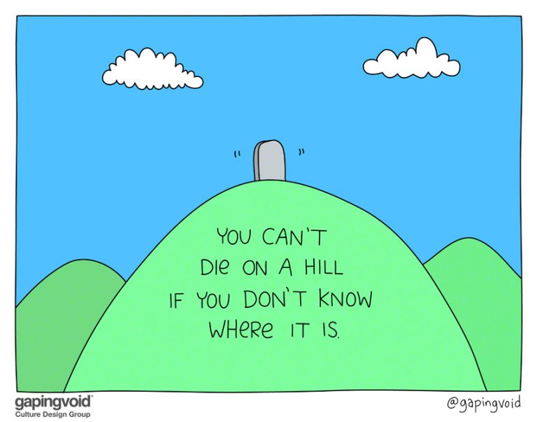 Which hill are you going to die on? - Gapingvoid