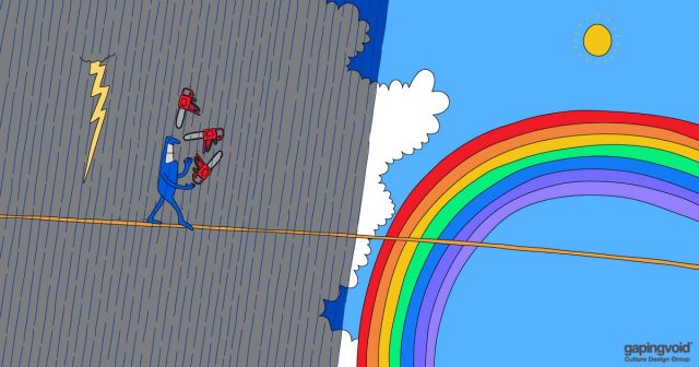 transform your culture ; Beam Maue Cover Juggling chainsaws